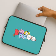 Green BT21 - RJ, Mang, Koya, Chimmy, Cooky, Shooky, Tata - K Pop Laptop Sleeve 2