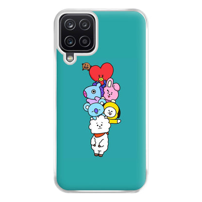 Green BT21 - RJ, Mang, Koya, Chimmy, Cooky, Shooky, Tata - K Pop Phone Case for Galaxy A12