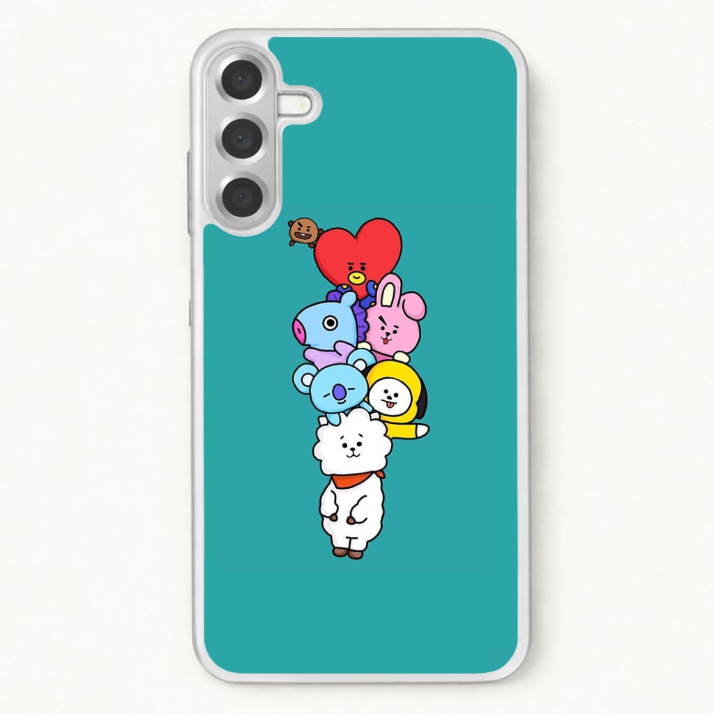 Green BT21 - RJ, Mang, Koya, Chimmy, Cooky, Shooky, Tata - K Pop Phone Case