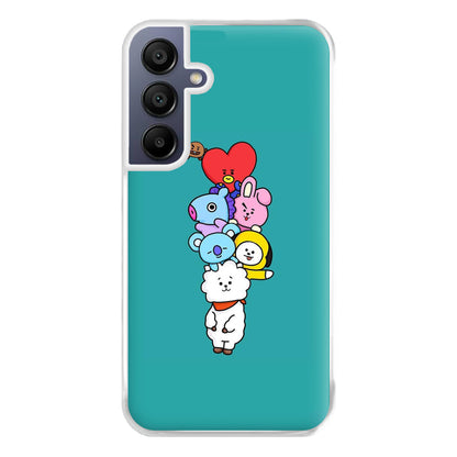 Green BT21 - RJ, Mang, Koya, Chimmy, Cooky, Shooky, Tata - K Pop Phone Case for Galaxy A16