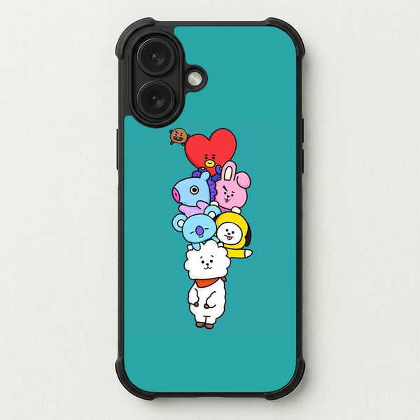 Green BT21 - RJ, Mang, Koya, Chimmy, Cooky, Shooky, Tata - K Pop Phone Case — Bumper case