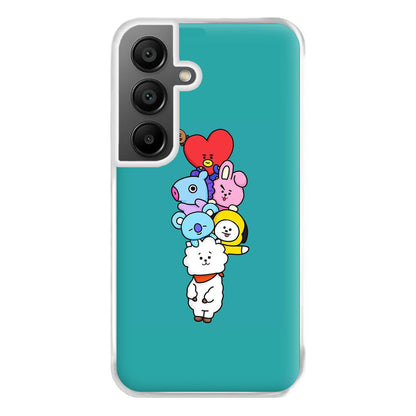 Green BT21 - RJ, Mang, Koya, Chimmy, Cooky, Shooky, Tata - K Pop Phone Case for Galaxy A55