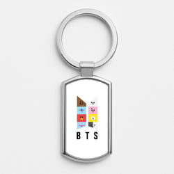 BT21 K-Pop Band Logo Silver Keyring
