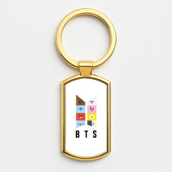 BT21 K-Pop Band Logo Gold Keyring