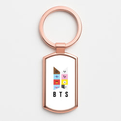 BT21 K-Pop Band Logo Rose Gold Keyring