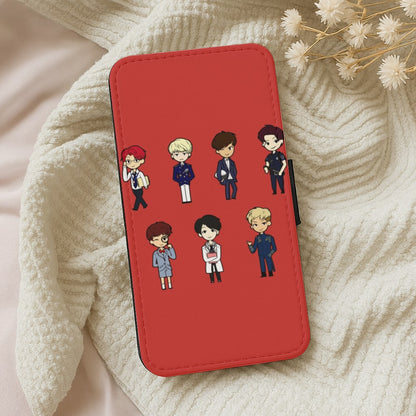 BTS Cartoons Wallet Phone Case