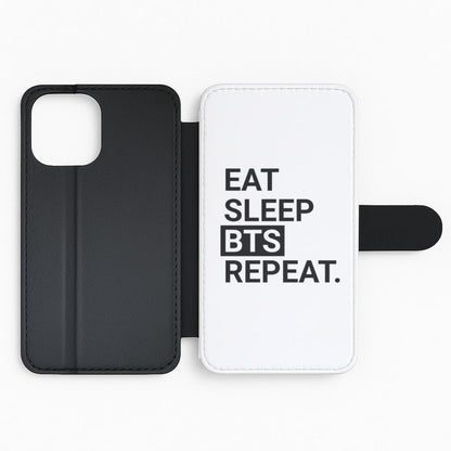 Eat, Sleep, BTS, Repeat Flip Phone Case