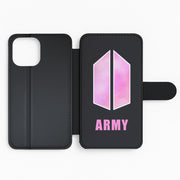 BTS Army Pink - K Pop Flip / Wallet Phone Case 2