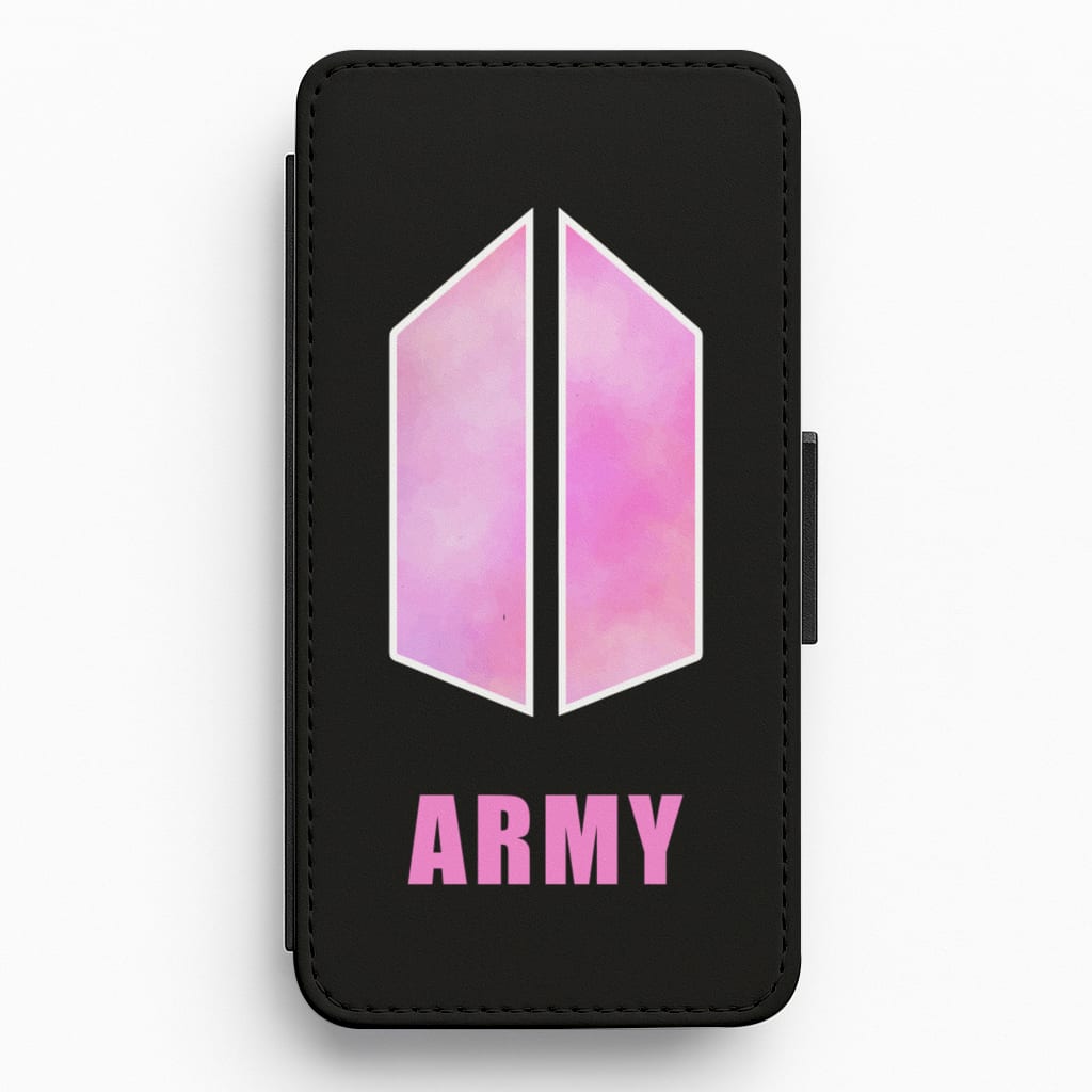 BTS Army Pink - K Pop Flip / Wallet Phone Case