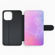 BTS Flower Pattern - K Pop Flip / Wallet Phone Case 2