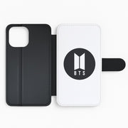 BTS logo Black - K Pop Flip / Wallet Phone Case 2