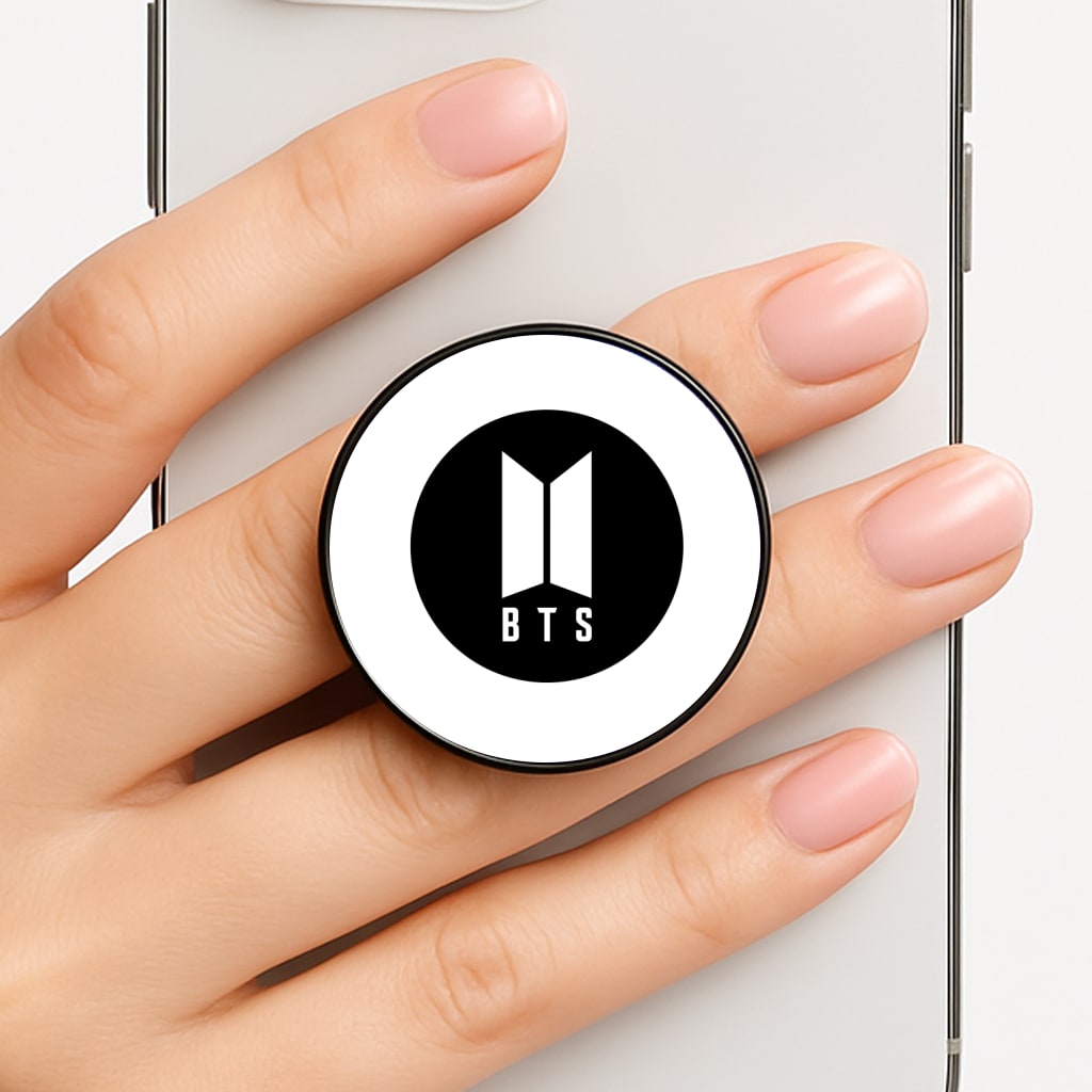 BTS logo Black - K Pop Phone Grip