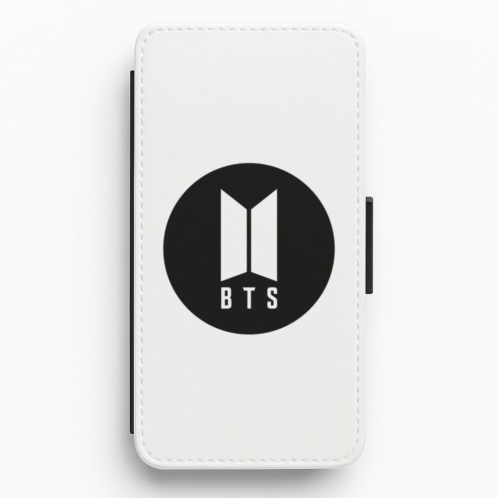 BTS logo Black - K Pop Flip / Wallet Phone Case