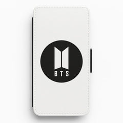 BTS logo Black - K Pop Flip / Wallet Phone Case