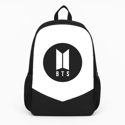 BTS logo Black - K Pop Large Backpack