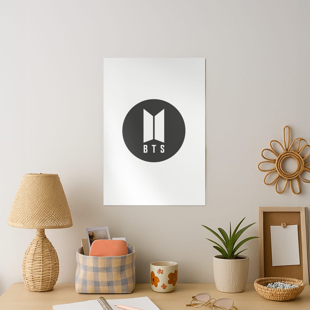 BTS logo Black - K Pop Art Print