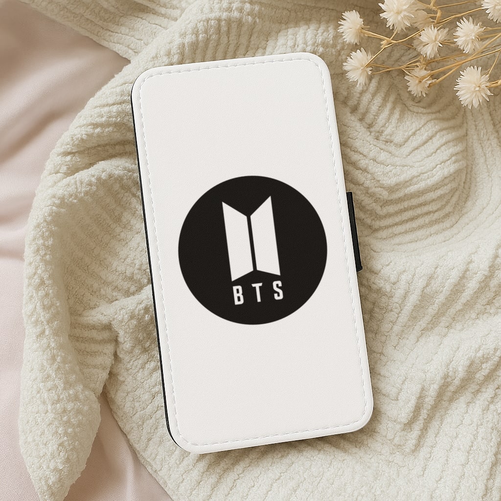 BTS logo Black - K Pop Wallet Phone Case