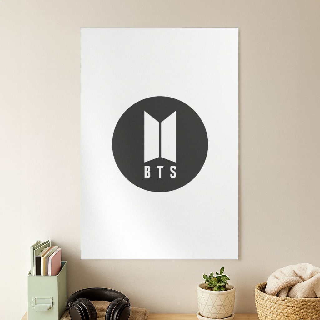 BTS logo Black - K Pop Poster