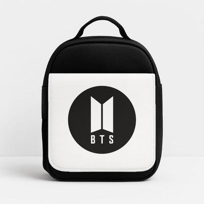 BTS logo Black - K Pop Insulated Lunchbox