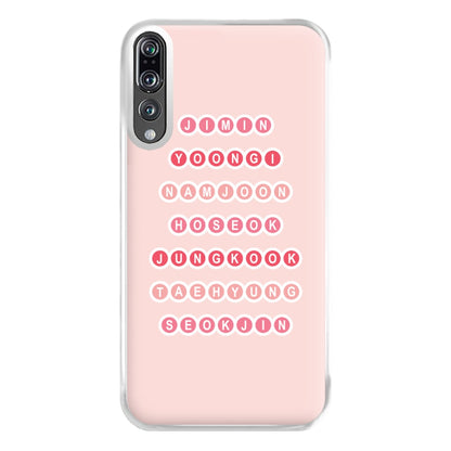 Members Of BTS - K Pop Phone Case for Huawei P20 Pro