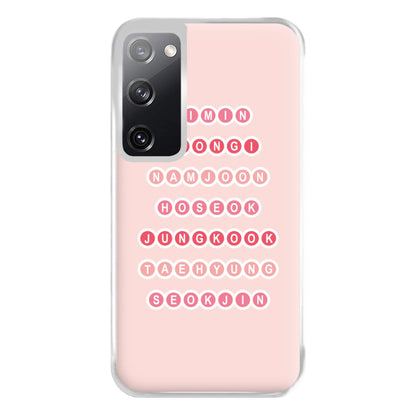 Members Of BTS - K Pop Phone Case for Galaxy S20