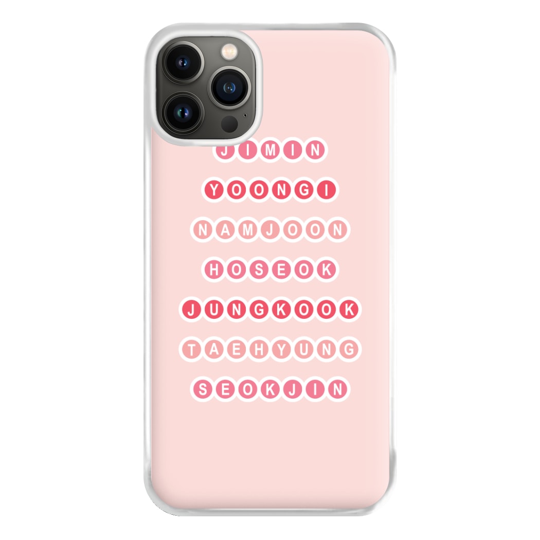 Members Of BTS - K Pop Phone Case for iPhone 13