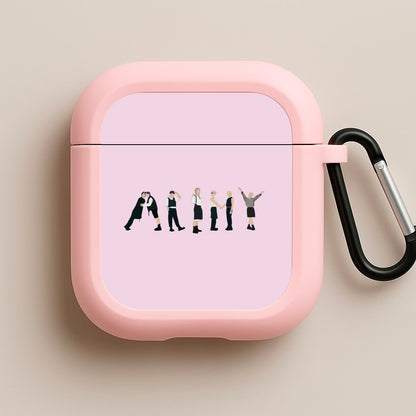 K-Pop Band Army Members Pink AirPods Case