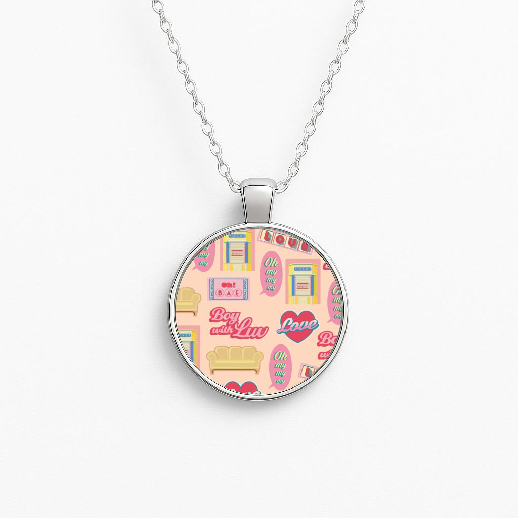 K-Pop Band Icon Pattern Circle Necklace
