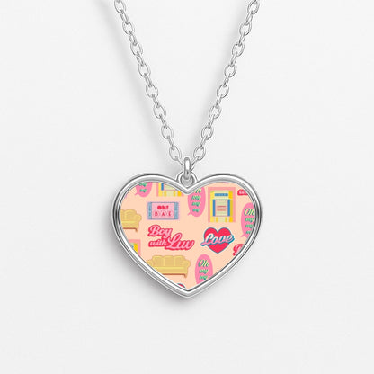 K-Pop Band Icon Pattern Heart Necklace
