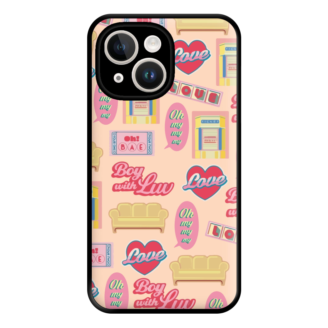 K-Pop Band Icon Pattern Phone Case for iPhone 14 Plus