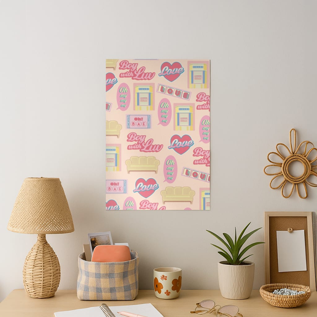 K-Pop Band Icon Pattern Art Print