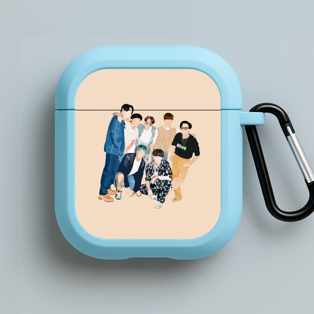 Casual K-Pop Band Band Blue AirPods Case