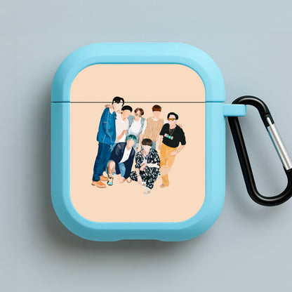 Casual K-Pop Band Band Blue AirPods Case