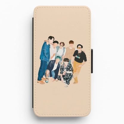 Casual K-Pop Band Band Flip / Wallet Phone Case