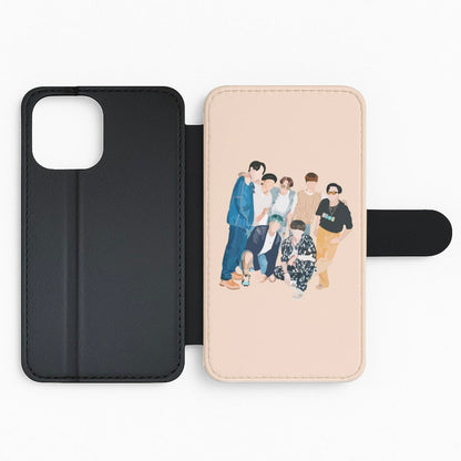 Casual K-Pop Band Band Flip Phone Case