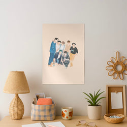 Casual K-Pop Band Band Art Print