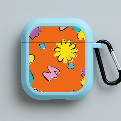 K-Pop Band Flowers Patterns Blue AirPods Case