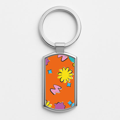 K-Pop Band Flowers Patterns Silver Keyring