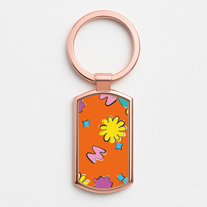 K-Pop Band Flowers Patterns Rose Gold Keyring