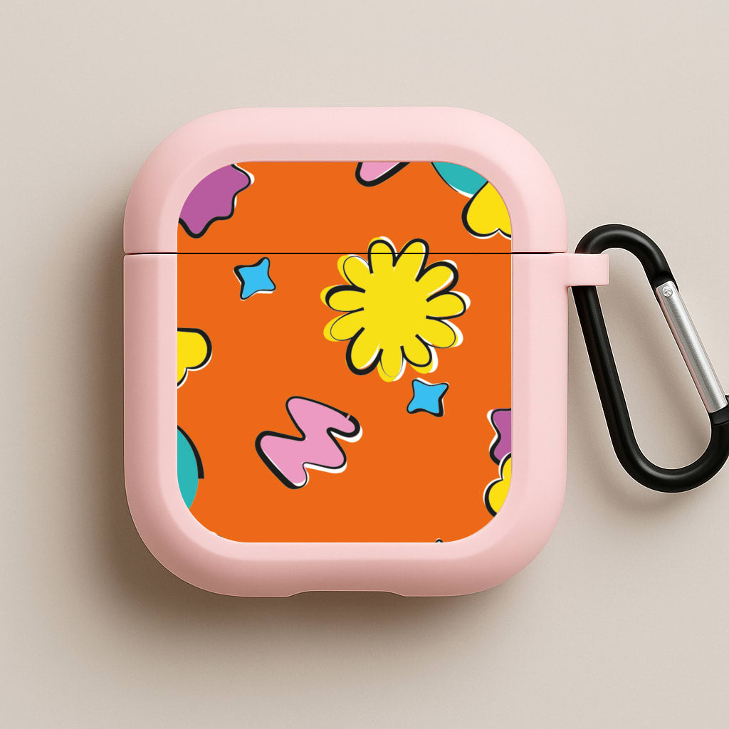 K-Pop Band Flowers Patterns Pink AirPods Case