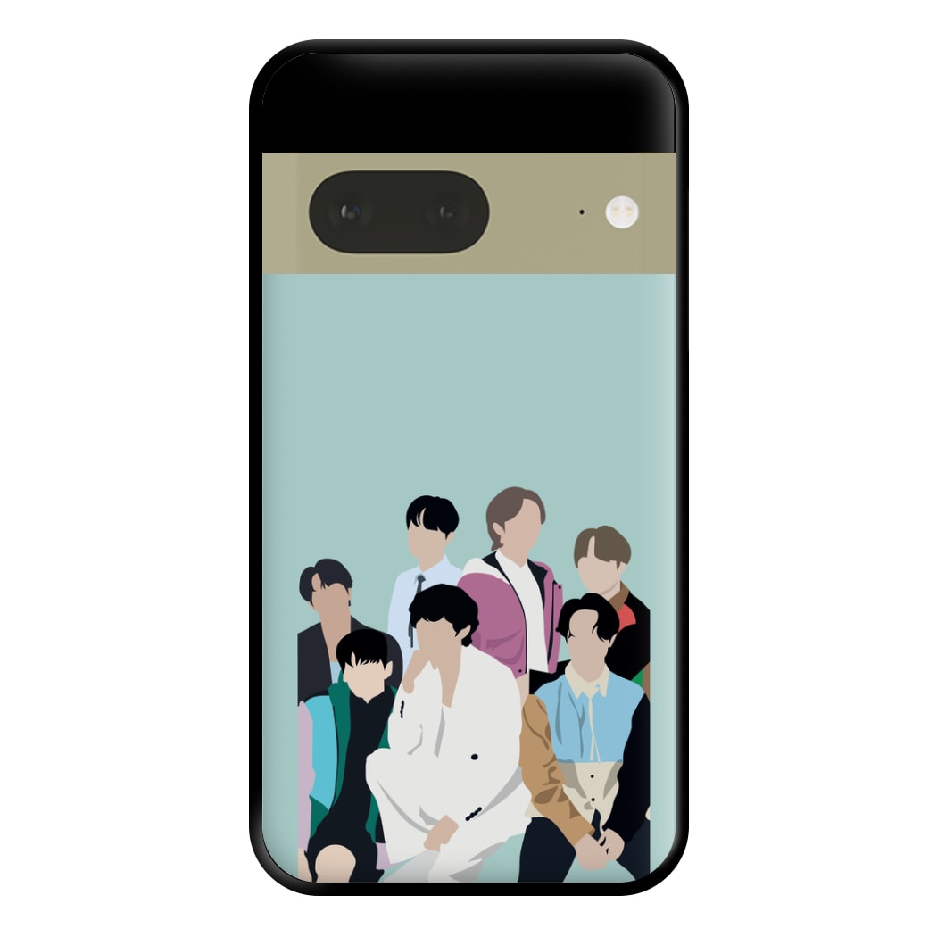 Blue K-Pop Band Members Phone Case for Google Pixel 7a