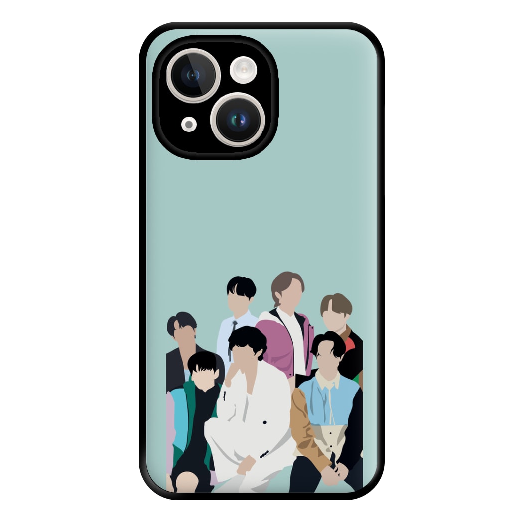 Blue K-Pop Band Members Phone Case for iPhone 14 Plus