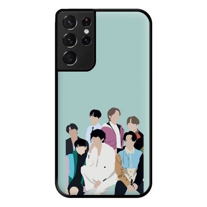 Blue K-Pop Band Members Phone Case for Galaxy S21 Ultra