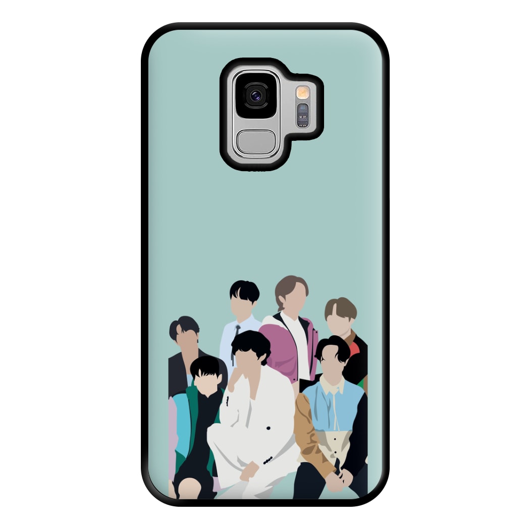 Blue K-Pop Band Members Phone Case for Galaxy S9 Plus