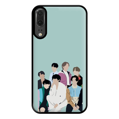 Blue K-Pop Band Members Phone Case for Huawei P20