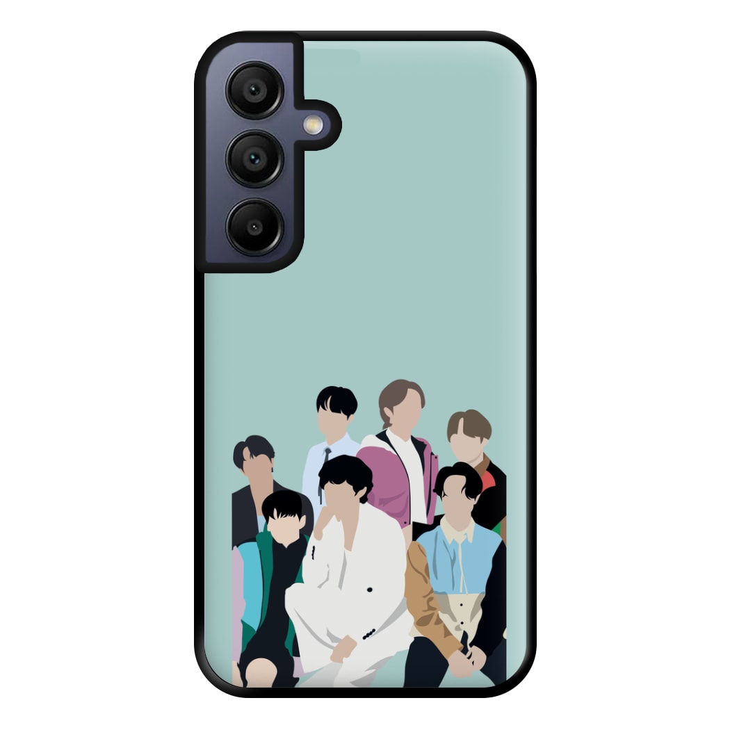 Blue K-Pop Band Members Phone Case for Galaxy A15