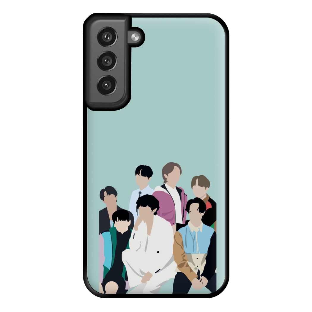 Blue K-Pop Band Members Phone Case for Galaxy S21FE