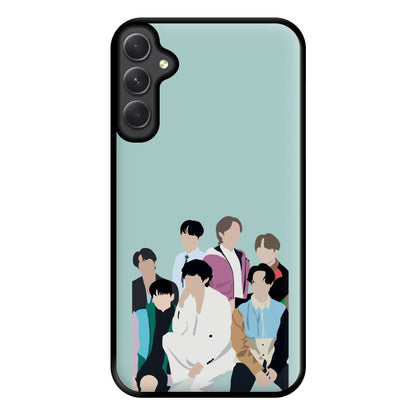 Blue K-Pop Band Members Phone Case for Galaxy A54