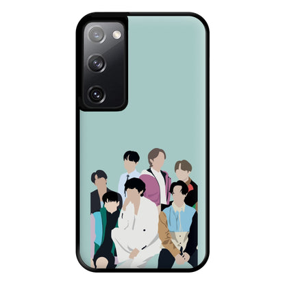 Blue K-Pop Band Members Phone Case for Galaxy S20