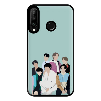 Blue K-Pop Band Members Phone Case for Huawei P30 Lite